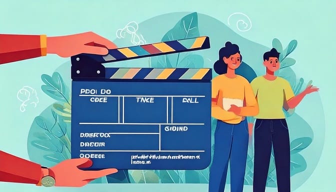 a video camera on a stool